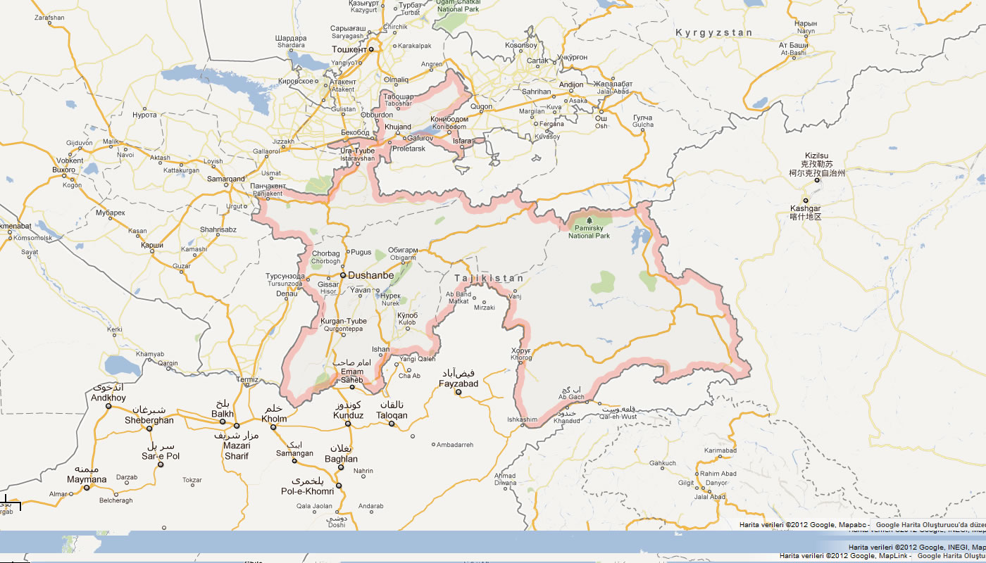 carte du tadjikistan